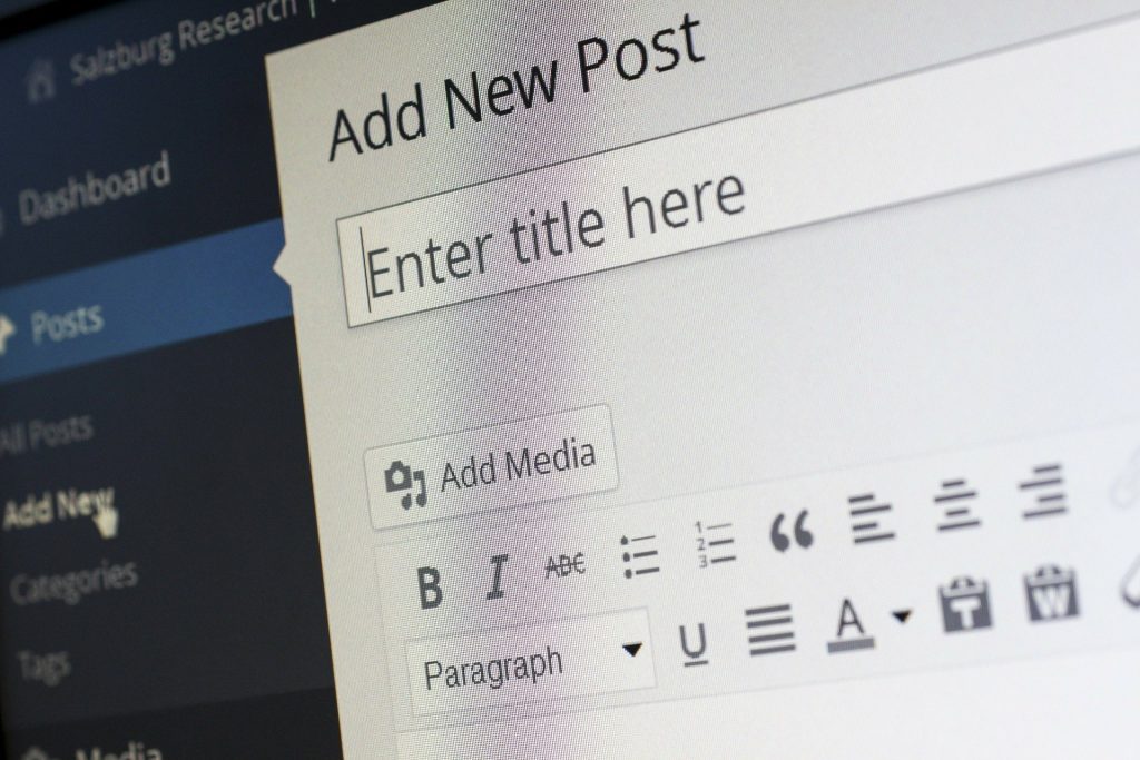 blogging for business - wordpress add new blog post visual